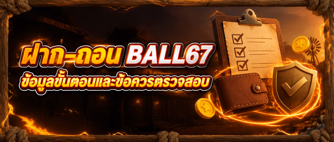 ฝาก-ถอน BALL67 ข้อมูลขั้นตอนและข้อควรตรวจสอบ